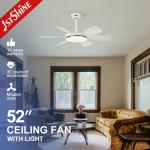 1stshine Modern DC Remote 6 Blades LED Ceiling Fan with Light and Consumption
