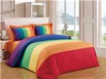 Rainbow Energetic Bedding 7-Color Duvet Cover 4pcs Set Polyester Cotton Bedding