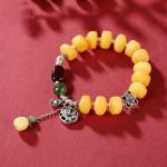 Wholesale Natural Healing Handmade Crystal Honey Amber Raw Stone Bracelet For