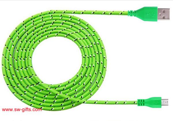 HOT 1M/2M/3M Nylon Braided Micro USB Cable, Charger Data Sync USB Cable Cord For
