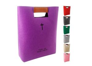 Wholesale Girls 3mm Felt Book Cover Tote Bag With Leather Handle from china suppliers