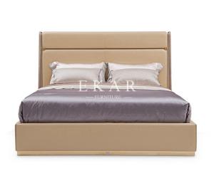 Wholesale Modern Luxury Simple Design Leather Upholstery King Size Bed from china suppliers