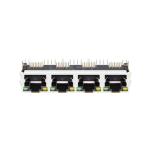 Tab Up Yellow/Green LED 1X4 Port Ethernet RJ45 Jack without Integrated Magnetics
