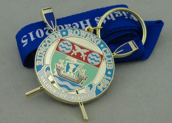 Runcorn Rowing Club Medals With Imitation Hard Enamel , Die Casting And Nickel