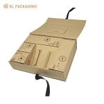 Ribbon Closure Collapsible Foldable Paper Boxes For Cosmetic Facial Cleanser