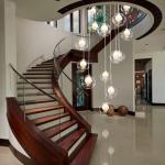 Large Staircase chandelier LED Bubble long chandelier for Home Hotel Hallway