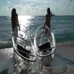 Anti Aging Double Sit On Top Kayak , Two Person Fishing Canoe With Paddle