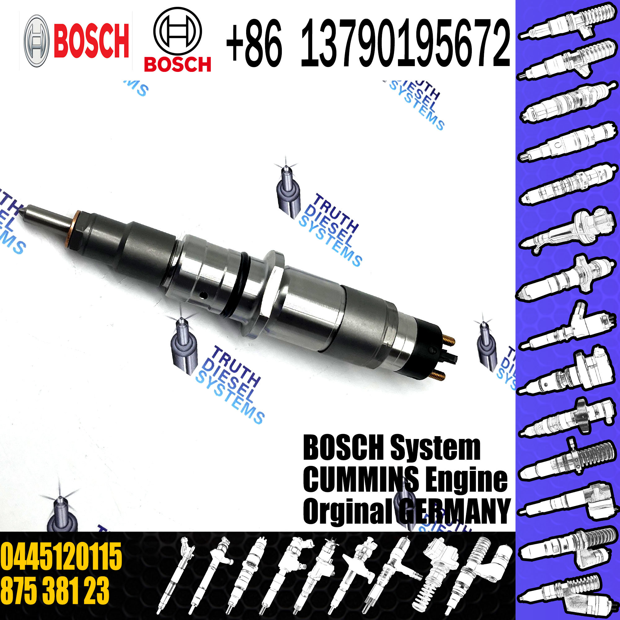 common rail injector 0445120037 0445120240 0445120115 fuel injector for Case / New Holland Cummins CRIN CR/IFL26/ZIRIS10