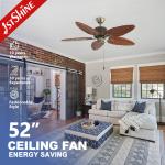 1stshine Ceiling Fan Household with Solid Wood Blades and 3 Speed Pull Chain