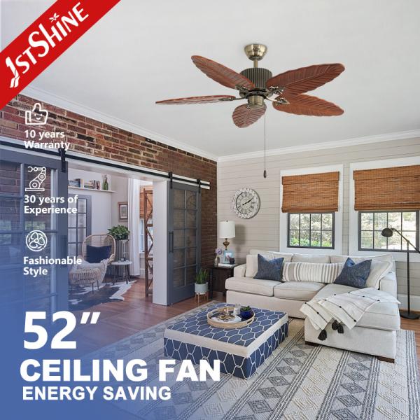 1stshine Ceiling Fan Household with Solid Wood Blades and 3 Speed Pull Chain