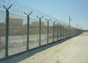 Wholesale Military Site Anti Intrusion Pvc Coated 358 Mesh Fencing Top With Razor Barbed Wire from china suppliers
