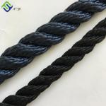 Black Color 3 Strand Nylon PA 6 Twisted Rope For Marine Mooring Boat Ship Towing