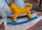 Kid Store Window Display Decorations Orange Fiberglass Hobbyhorse With Flocking