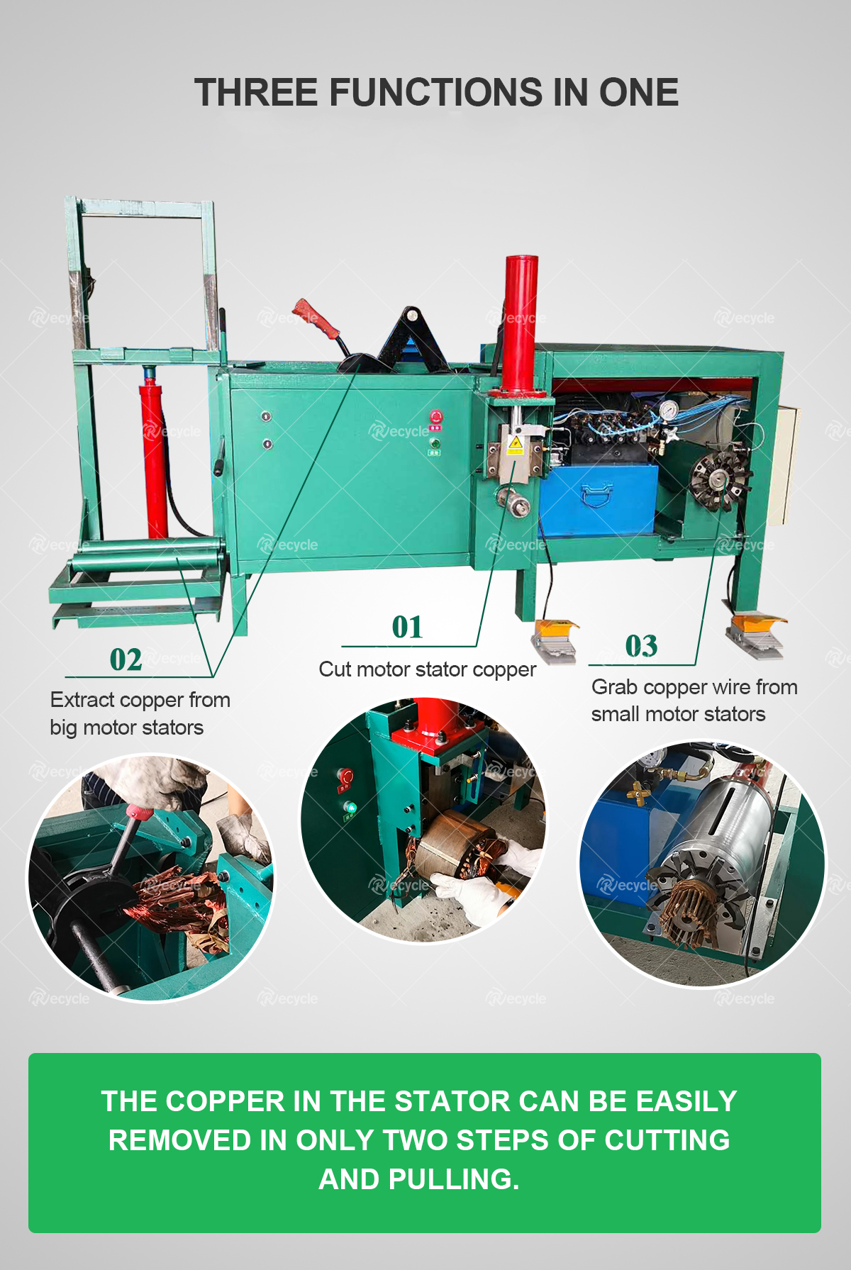 4KW Scrap Electric Motor Winding Machine Motor Stator Rotor Cutting Machine