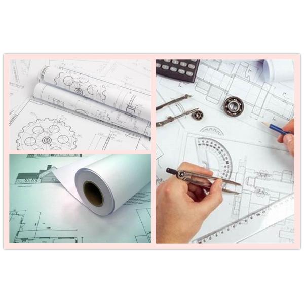 uncoated white wide Format Paper Inkjet plotter paper Roll 80gsm