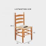 NO Folded Bent Backrest Dining Chair with Handmade Solid Wood and Rope Woven