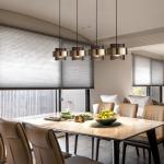 Nordic bronze and smoky grey simple glass pendant light for living room