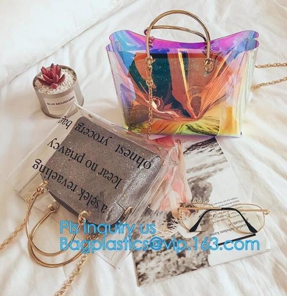 PVC Leisure bag shoulder bag, sports bag, Transparent Tote Bag Clear Shoulder