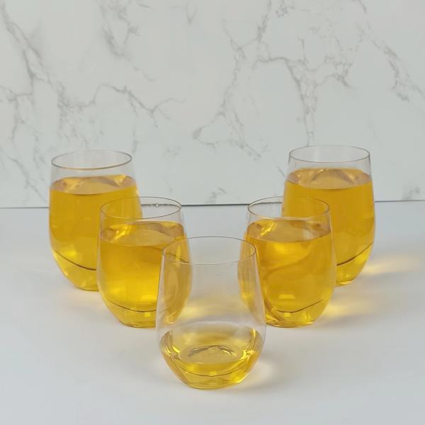 500ml Clear Disposable Beverage Cups, Red Plastic Cups for Water, Juice, Coffee