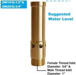 7.3 - 43psi 1/2" DN15 Brass Fountain Bubbler Nozzle