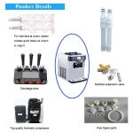 3 Flavors Automatic Soft Ice Cream Machine with Electric Power and Refrigerating