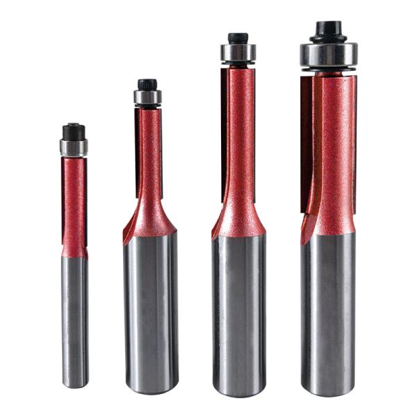 Customized High Quality 6mm 8mm 12mm Shank 2/3/4 Flute CNC Flush Trim Router Bit With Bearing for Woodworking Tools