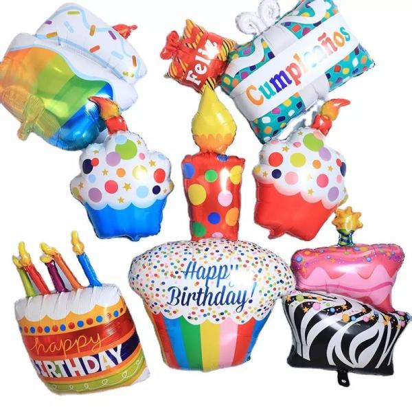 Wholesal new style birthday cake gifts shape helium foil mylar balloons for