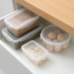 Square Plastic Lunch Containers 350ml Refrigerator Sealed Storage