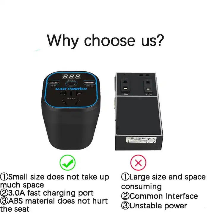 150W Car Inverter Dc 12V To 220V Power Converter Converter Step Down Usb Car Power Inverter Dc 12V To 110V Ac Car Charge