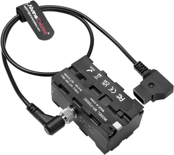Alvin’s Cables D-tap to Double-Sided NP-F Dummy Battery Power Cable for Atomos
