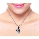 Carat in Karats Sterling Silver Antiqued Rhodium-Plated Lobster Clasp Pendant