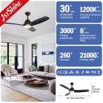Solid Wood Black Gold Design LED Ceiling Fan 64 Inches for Home Hotel and Office
