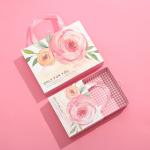 Pink Silk Scarf Jewelry Gift Boxes Bulk Rectangle Hand Cosmetics Box
