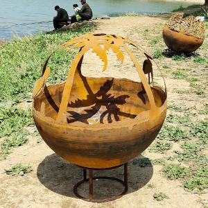 Wholesale Manual Ignition Corten Steel Propane Fire Pit Eye Catching Garden Centerpiece from china suppliers