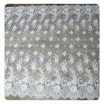 Eco - Friendly Dyeing Wedding Dress Chantilly Lace Fabric , Ivory Repeated