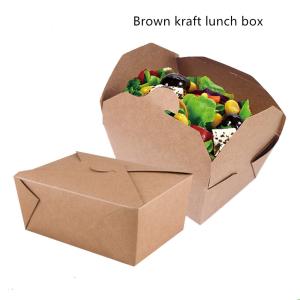 Wholesale Custom Printed Lunch Box Brown Kraft Burger Box Packaging from china suppliers