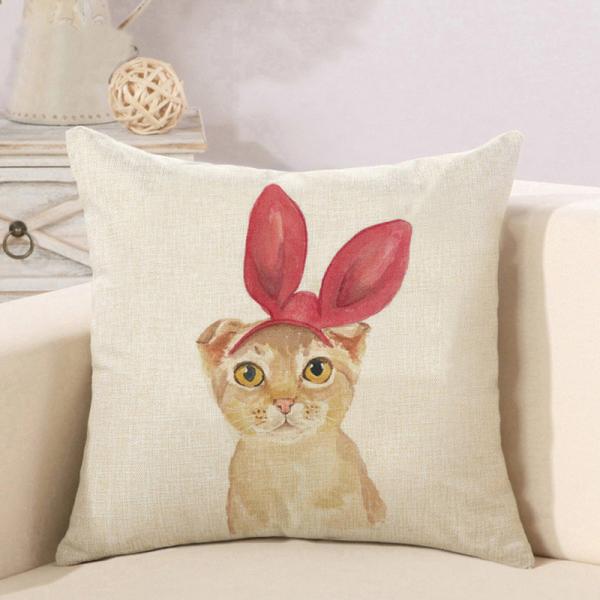 Funny cat Throw Pillow Cover Outdoor Home Decor Cute Animal Cushion Case Square