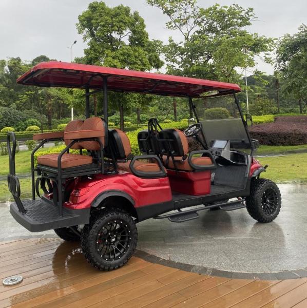 6 Seater Electrical Golf Cart 4 Wheel Disc Brake 10 Inch TFT IP66 CARplay
