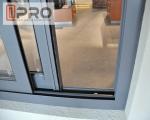 Dark Grey Sliding Office Window Fly Screen Aluminium Sliding Glass Windows
