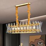 Luxury Kitchen Chandelier Modern Home Decor Hang Lamp Gold Rectangle ceiling