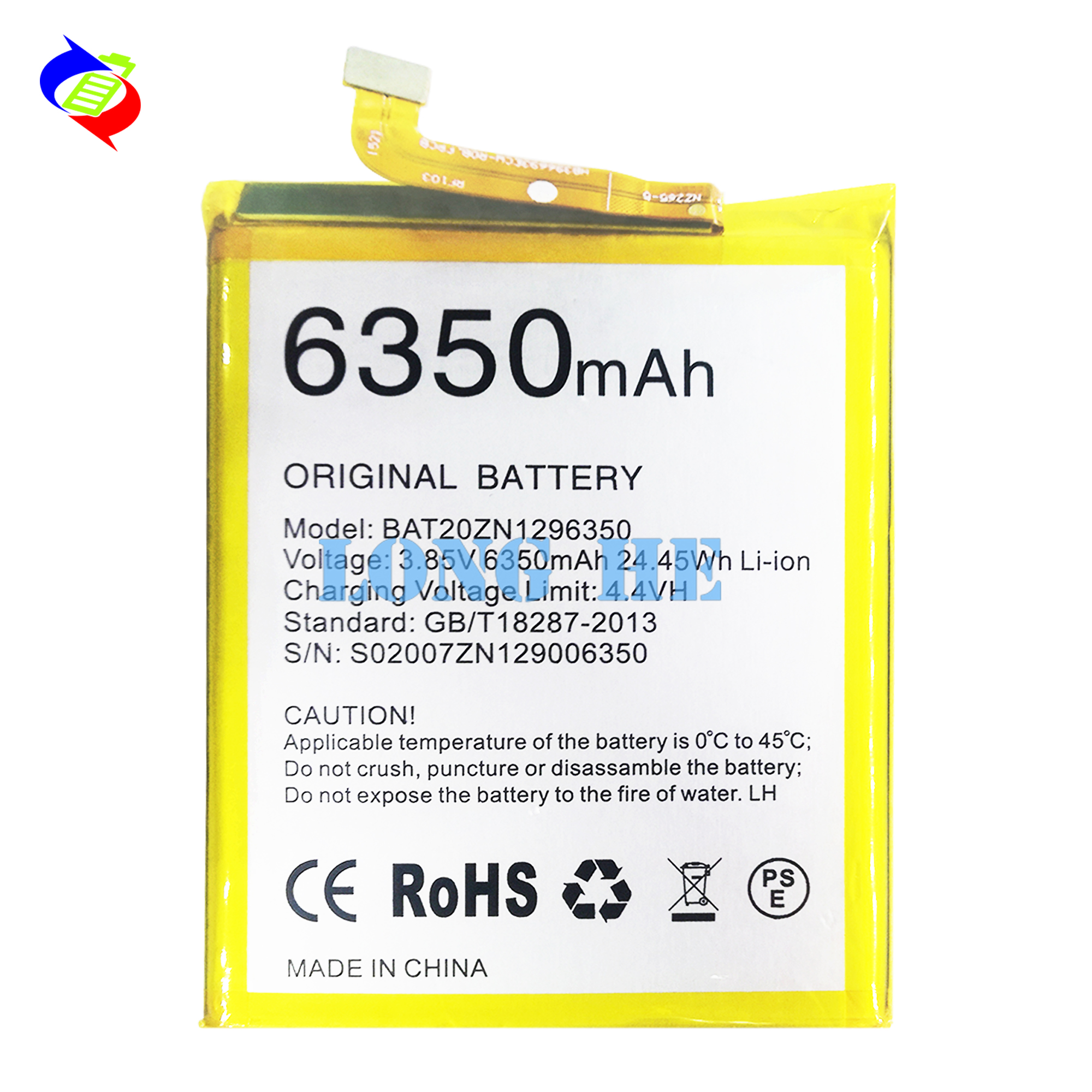 High Capacity 6350mAh Lithium Polymer Battery for DOOGEE S96 S96 Pro Mobile Phone