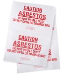 Asbestos Removal, Disposable plastic yellow poly asbestos warning printed burial
