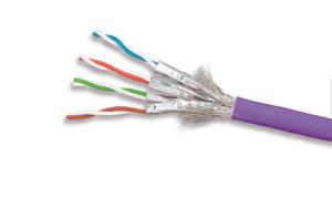 Wholesale 4 Pairs Shielded S/STP CAT7 LAN Cable , PVC Ethernet Cable 10 Gbps 23AWG Solid Stranded from china suppliers
