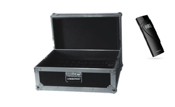 Black Wireless Interpretation System Charger / Storage Box For Digital Infrared
