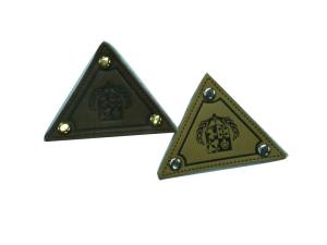 China Triangle / Square Embossed Leather Patches, Jeans Patch With Customized Logo on sale