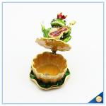 High Quality Custom Frog With Guitar Trinket Box Enamel Handmade Animal Shape