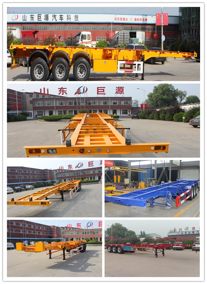 Semi-Trailer 40FT Tri Axles Skeleton for Terminal Container Carrier Truck Trailers