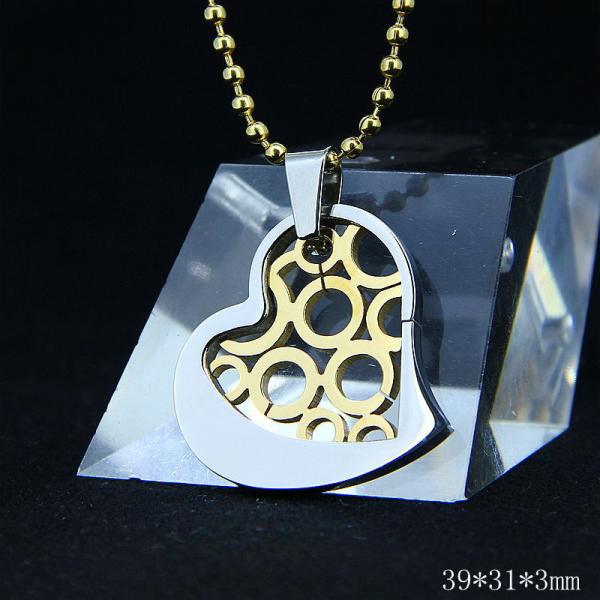 Fashion Ladies Women Girls Stainless Steel Loving Heart Shapped Necklace Pendant