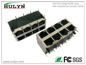 Wholesale Stacked 2x4- RJ45 with transformer RJ45 JACK from china suppliers