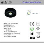 Round 3W waterproof IP65 LED cabinet light surface mounted led jewelry spot